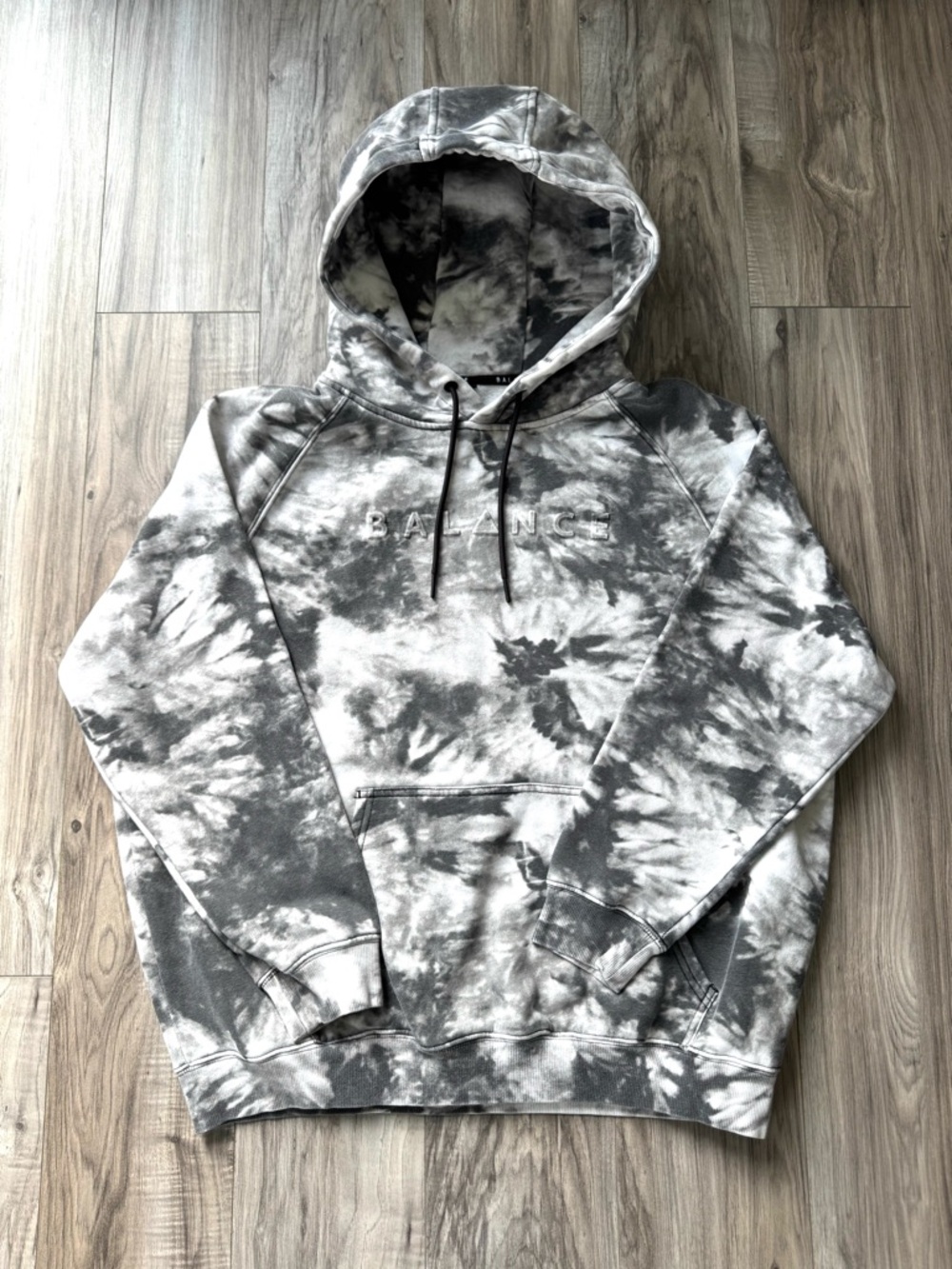 Balance Athletica Gray & White Tie-Dye Hoodie